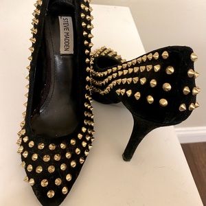 Black Gold Studded Heels